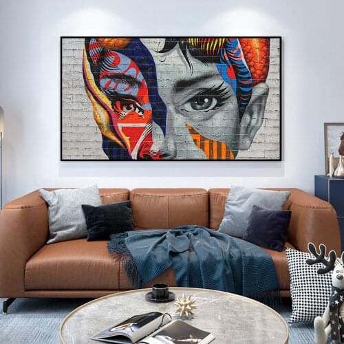 Modern Chinese Peking Opera Women Portrait Wall Art Canvas Painting Street Graffiti Arts Poster and Print Picture for Home Decor