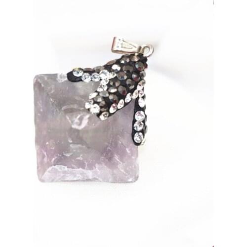 Unique Natural Stone Crystal Lucky Amulet Irregular Pendant Diy Chain Necklace for Women Pendants 21*33mm Charms Jewelry B3037