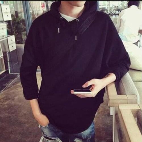 S-4XL autumn and winter new Korean version of the large size thick coat tide mens hooded bat shirt bat sleeve shirt in the long