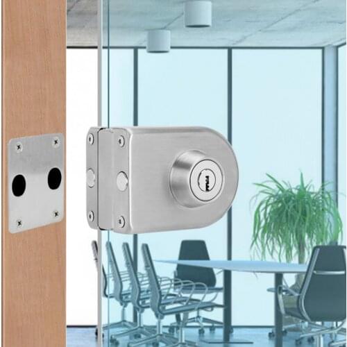 10-12mm Glass Door Lock Stainless Iron Single Door Lock Latch Semi-Circular Home Office Security Accessory