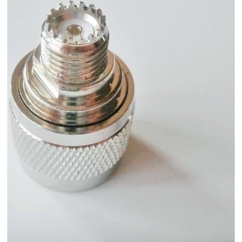 1X Pcs N To miniUHF PL259 SO239 Cable Connector Socket mini UHF MINIUHF Female To N Male Jack Brass Straight Coaxial RF Adapters