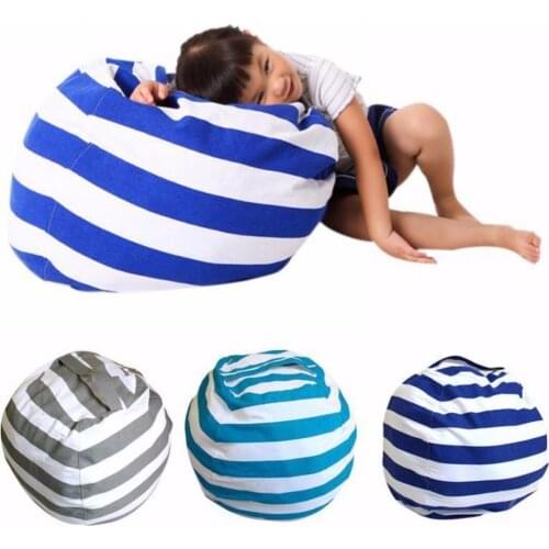 200cm Cotton Kids Stuffed Animal Plush Toy Storage Bean Bag Soft Pouch Stripe Fabric Chair