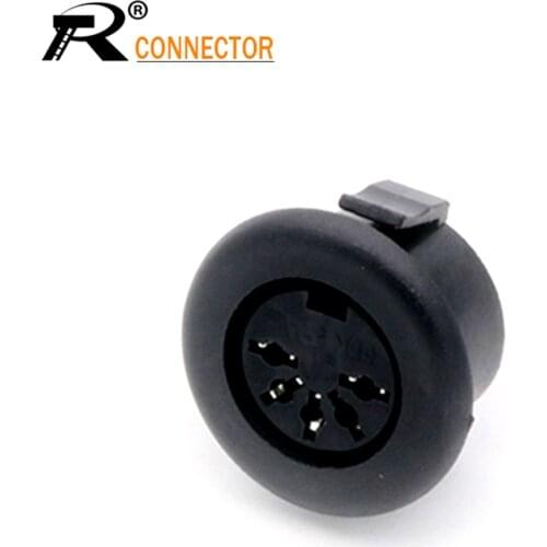 3PCS 5pin Micro Power Socket S Terminals DIN Female Jack PCB Panel Mount Connector for Electric push rod/computer motherboard