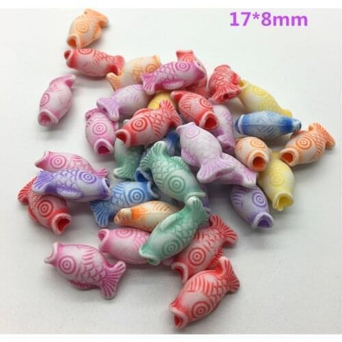50pcs Fish Mixed Colors Acrylic Perforation Beads DIY Jewelry Making Earrings Necklace Bracelet Accessories #MIx87