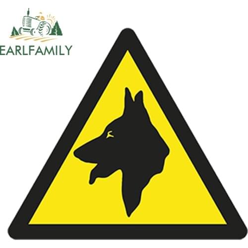 EARLFAMILY 13cm x 13cm DANGER DOG Warning Car Sticker Caution for Laptop Fridge Bumper Tablet Waterproof Car Accessories