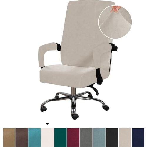 Velvet Office Chair Cover Computer Lift Computer Desk Chair Cover Rotating Chair Protector Removable Washable with Armrest Cover