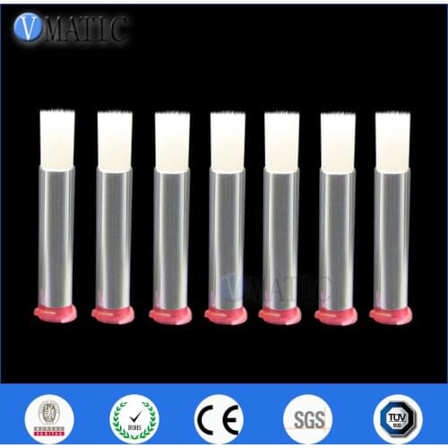 Free Shipping 25G 6mm Dispensing Needle Brush Double Screw Thread Needle EFD Soft Brush Needle Round Mouth Glue Dispenser Needle