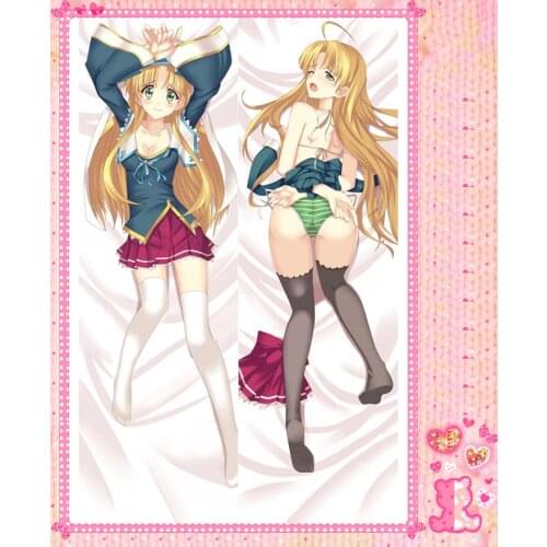 Anime Cartoon High school D*D Double Bolster Hugging Pillow Case Pillow Cover Pillowcase Peach Skin 2 Way No.8041