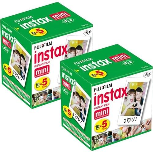 100 Sheets Fuji Fujifilm Instax Mini Film White Edge Photo Papers For Instax Mini 9 8 7s 70 90 25 Share SP-1 SP-2 Instant Camera