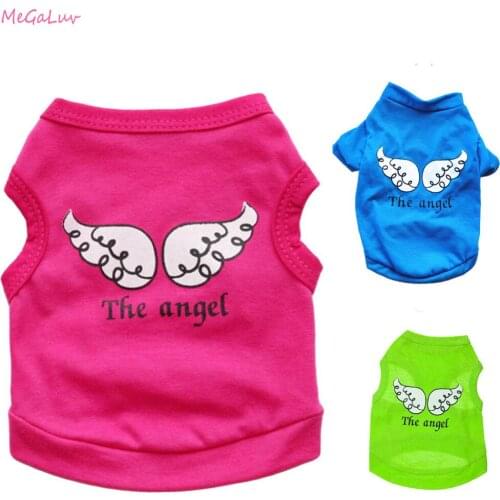 Pet Angel Wings Sleeveless T-Shirts Dog Clothes Cute Small Medium Puppy Doggie Shirts Dog Clothes Summer Pet Clothing