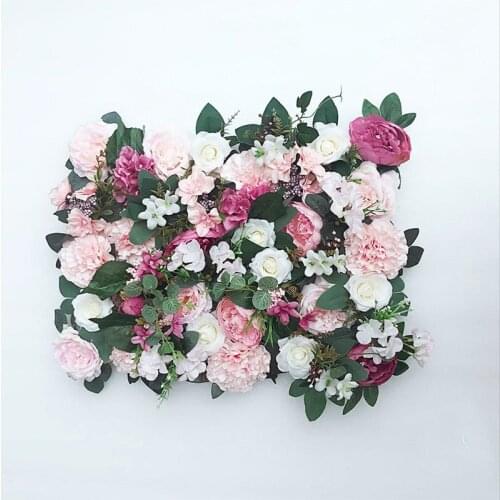 Naked Pink Rose Red Rose Green Leaf Artificial Flower 60x40cm DIY Party Flower Board Pink Romantic Wedding Decoration Background