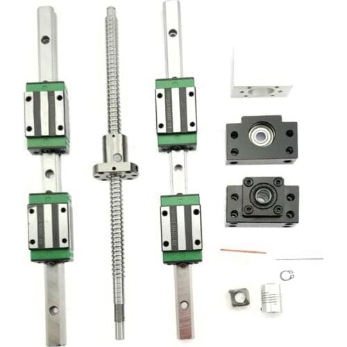 HGR20 Linear Guides Rail + Guide Block HGH20CA HGW20CA + SFU1605 Ball Screw 5mm lead screw+ BK12 BF12 CNC Linear Support