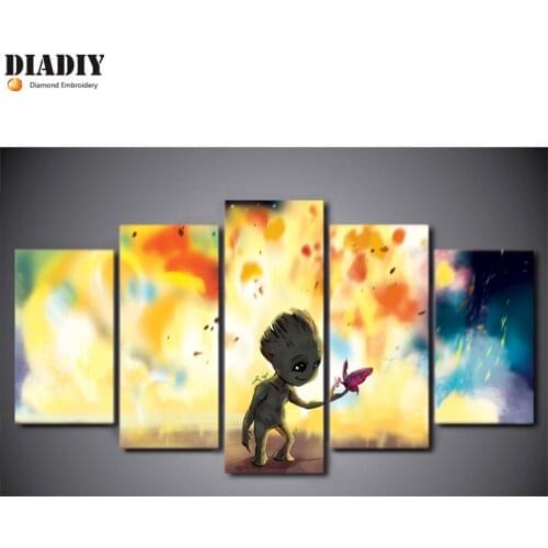 Full Square&round drill 5D DIY Diamond embroidery Baby Groot Diamond Painting Cross Stitch Rhinestone Mosaic Kitchen Home Decor