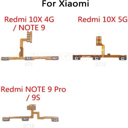 Power Button Switch Volume Button Mute On / Off Key Flex Cable For Xiaomi Redmi NOTE 9 Pro 9S 10X 4G 5G
