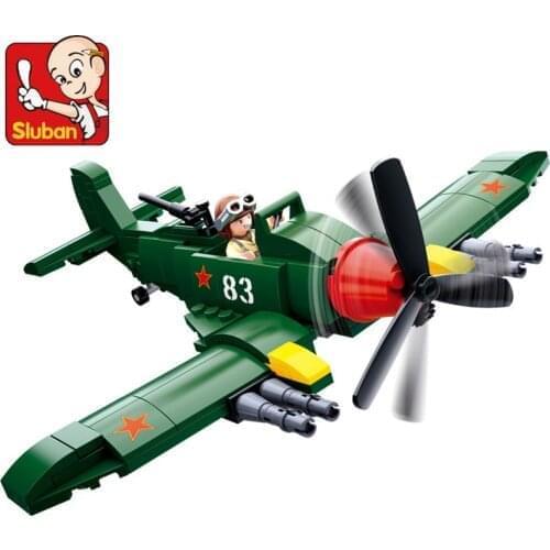 170Pcs Military WW2 Soviet Union IL 2 Attack Planes Fighter Building Blocks Sets ARMY DIY Bricks Educational Toys for Children