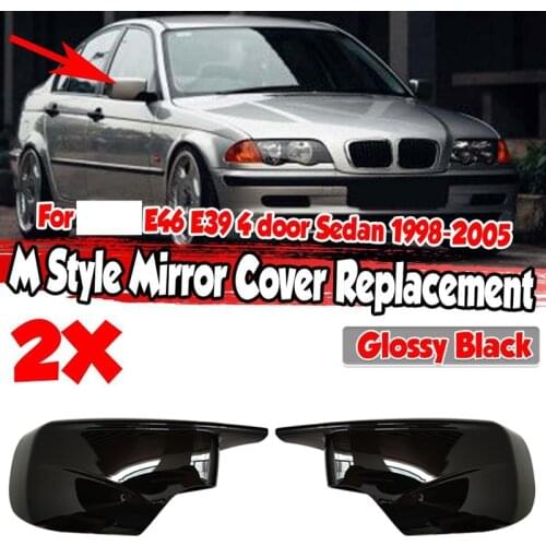 Side Mirror Cover, For-BMW 3 5 Series E39 E46 525I 528I 530I 540I 323I 330I 328I Rearview Mirror Cover Caps Gloss Black