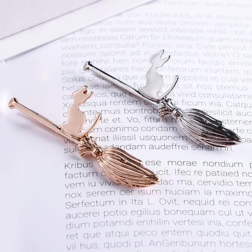 1pc Vintage Hairpins Metal Cat Broom Hair Barrettes Girls Women Hair Accessories Hairgrips New Brand Hair Holder Hair Clip
