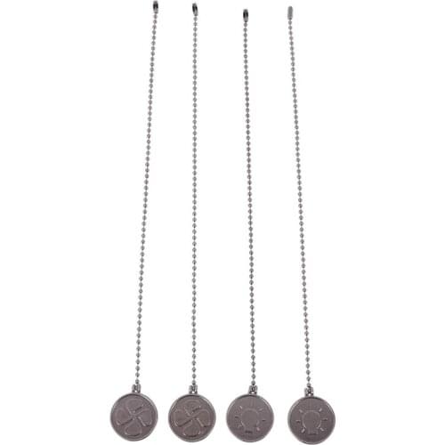 Ceiling Fan Pull Chain Set, 4 Pieces Bulb and Fan Pattern Pull Chain Extension Fan Pull Chain Pendant