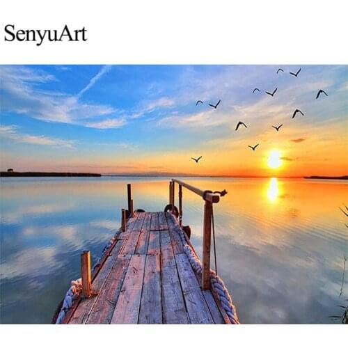 SenyuArt Crystal Rhinestone 5D Diamond Paiting Kit Wall Art Canvas Scenery Picture Landscape Paint Embroidery Mosaic Accessories