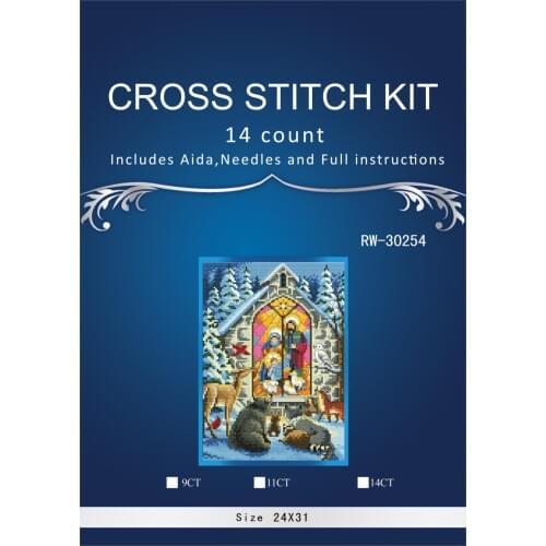 11/16/18/28 Needlework,DIY DMC 14CT Cross stitch,Set For Embroidery kits,Night sundown Counted Cross-Stitching Christmas man 2
