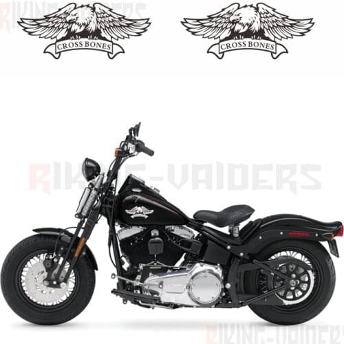 Custom Eagle Logo Stickers Fuel Tank Decals Vinyl Sticker For Harley Softail Cross Bones