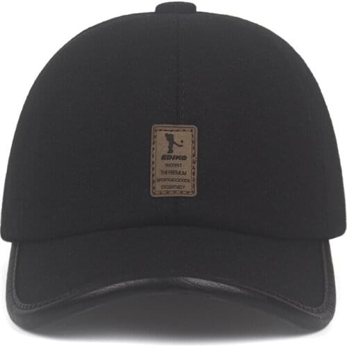 New Warm Winter Baseball Cap Men Ear Protection Gorro hats brand Snapbak Solid Bone Baseball cap Men Winter Warm for Men