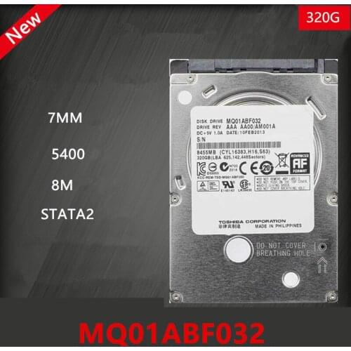 New HDD For Toshiba 320GB 2.5" SATA 3 Gb/s 8MB 5400RPM 7MM For Internal Hard Disk For Notebook HDD For MQ01ABF032