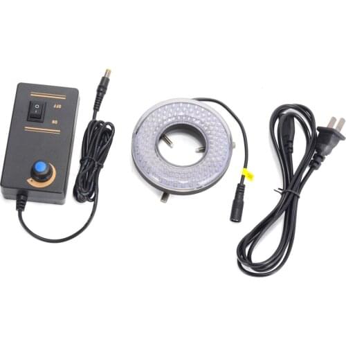 Adjustable 148 LED Ring Light Blue Color illuminator Lamp For Industry Microscope Digital Camera Magnifier with AC Power Adapter