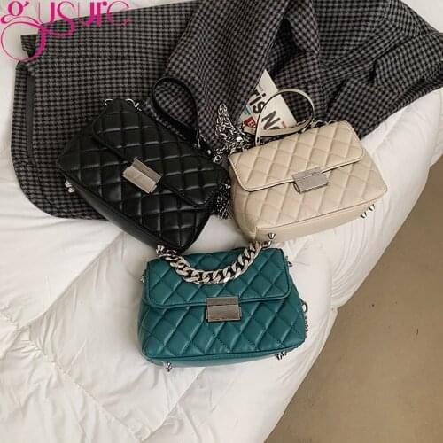 Gusure Luxury Crossbody Bag For Women Chain Designer Female Fashion Shoulder Shopping Bag Female PU Leather Flap Handbags Purses