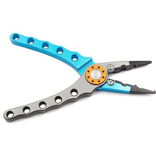 Saltwater Fishing Pliers with Aluminum Handles Multi Function Fishing Pliers Hand Tools with Sheath Lanyard Braided