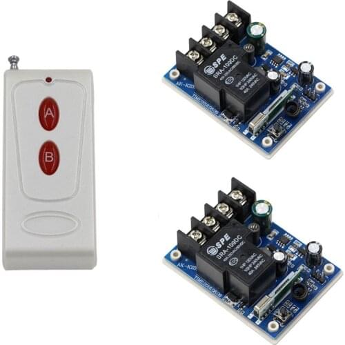 Wide Voltage DC12V 24V 36V 48V 1CH 30A Relay RF Wireless Remote Control Switch System Transmitter With Receiver High Quality