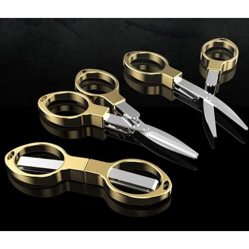 Mini Zinc Alloy Folding Scissors Keychain Fishing Scissor Cutter Camping Tool Embroidery Scissors Tailor Scissors Paper Cutting