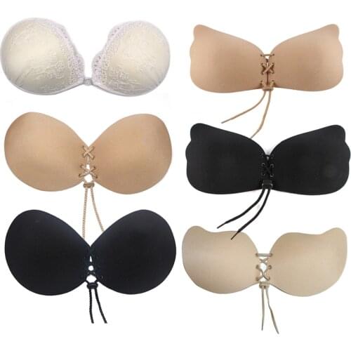 Women Invisible Bra Super Push Up Breast Seamless Self-Adhesive Sticky Wedding Party Front Strapless A B C D Cup Sexy Lingerie