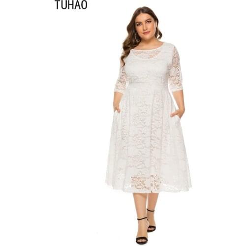 TUHAO 2020 spring Summer Dress Puls Size Women Sexy V Neck Bow Wrap Bohemian Beach Dress Party vestidos de festa WM58