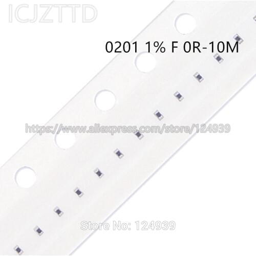 100pcs RF0201 0201 1% 1/20W SMD RES 13K 15K 16K 18K 20K 22K 24K 27K 30K 33K 36K 39K 43K 47K 51K 56K 62K 68K 75K 82K 91K 100K 110
