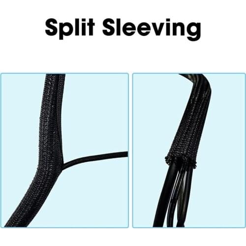 141Pcs Cord Management Organizer Kit 4 Cable Sleeve Split,25 Self Adhesive Cable Clip Holder, for TV Office Home Etc