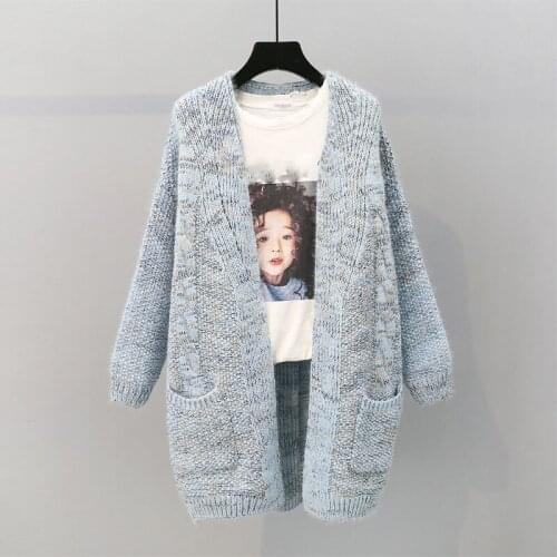 2021 Long Cardigan Women Sweater Autumn Winter Bat Sleeve Knitted Sweater Plus Size Jacket Loose Ladies Sweaters Cardigans