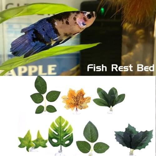 3pcs NEW Artificial Plant Leaf Tropical Aquarium Decor Betta Hammock Fish Rest Bed Fish Rest Spawning Environmental protection