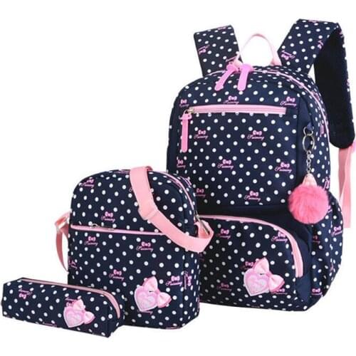 3pcs/set Printing School Bags Backpack Schoolbag Fashion Kids Lovely Backpacks For Children Girls School Student Mochila