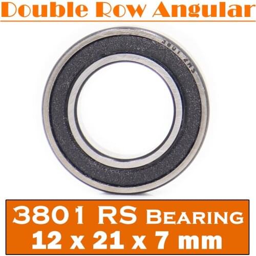 3801-2RS Bearing 12*21*7 mm ( 1 Pc ) 3801 2RS Double Row Sealed 3801 RS Angular Contact Ball Bearings