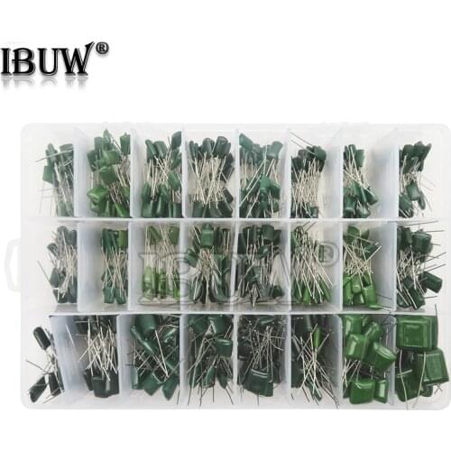 660PCS/lot 24Value Capacitor kit 100V 2A221J to 2A474J Polyester Film Capacitor Assorted Kit 0.47nF 0.68nF 1nF 2.2nF Capacitors