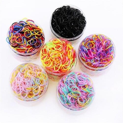 800Pcs/Lot Mini Elastic Hair Bands Hair Accessories Gift Box Set Candy Color Disposable Rubber Band Cute Hair Bands for Girls