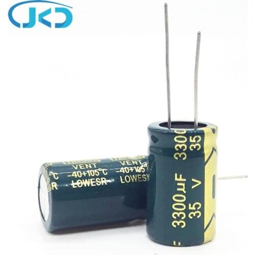 5pcs/lot 35V 3300UF 16*25mm high frequency low impedance aluminum electrolytic capacitor 3300uf 35v 20