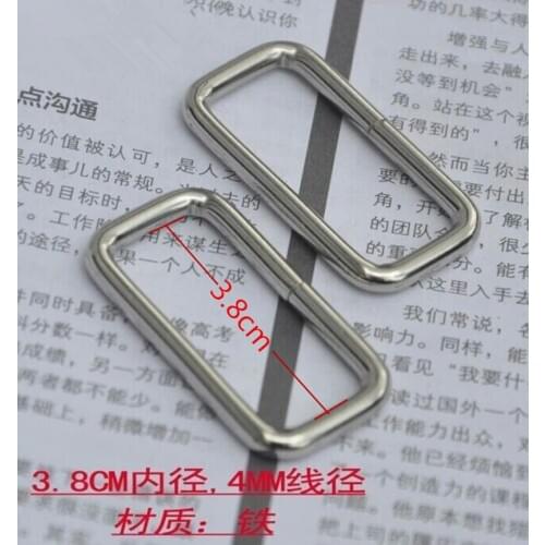 Free Shipping 50pcs 38mm Silver Metal rectangular type Ring Diy Buckle handmade accessories for Purse Bags and Handbag hardwears