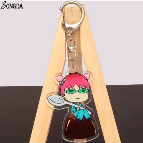 The Disastrous Life of Saiki Kusuo Keychain Double-sided Transparent Acrylic Saiki Kusuo Key Ring for Car Keys Decoration Gift