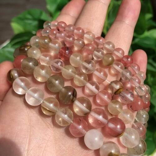 Natural Watermelon Slices 4 6 8 10 12mm Beads Round Loose Stone Beads for Jewelry Making DIY Earring Bracelet Necklace 15inches