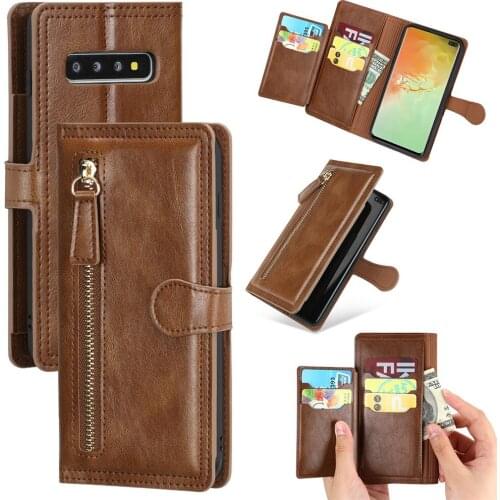 For Samsung Galaxy S10 Plus Wallet Case Leather Zipper S10 Flip Case 360 Full Portection Cover Coque For Samsung S10 Plus Funda