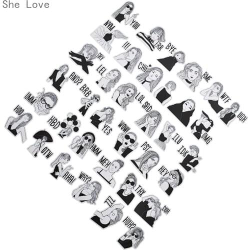 Chzimade Cute Self-made Black White Fashion Girls Scrapbooking Stickers Decorative Photo Album Stickers DIY Craft