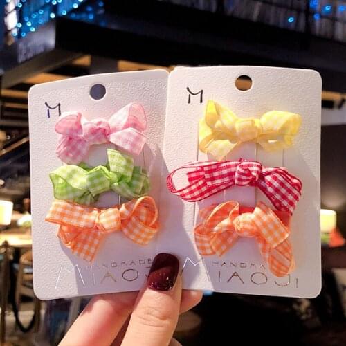 2/3 Pcs/Set Children Cute Candy Cotton Bow Flower Love Ornament Hair Clips Girls Lovely Barrettes Hairpins Kids Hair Accessories