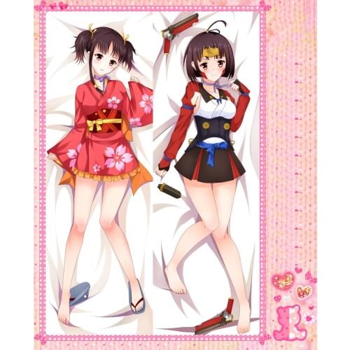 Anime Cartoon Koutetsujou no Kabaneri Double Bolster Hugging Pillow Case Pillow Cover Pillowcase Peach Skin 2 Way No.65098
